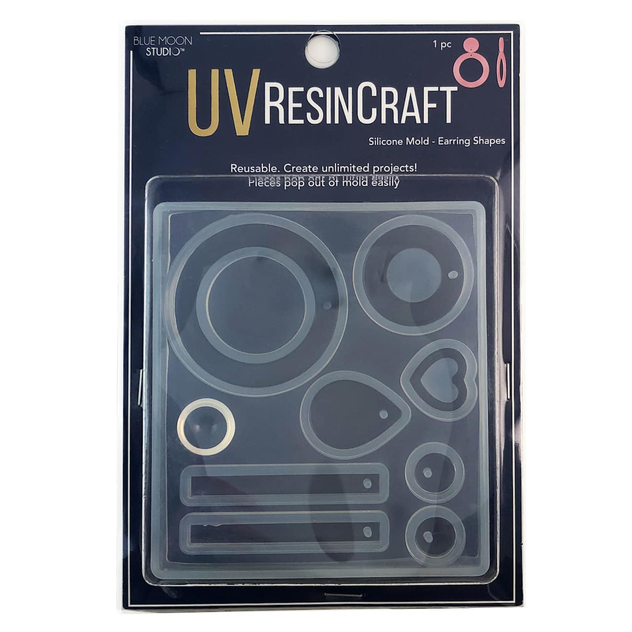 12 Pack: Blue Moon Studio™ UV Resin Craft Earring Shapes Mold